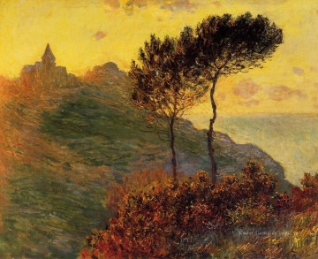  Sonne Kunst - die Kirche bei Varengeville gegen den Sonnenuntergang Claude Monet